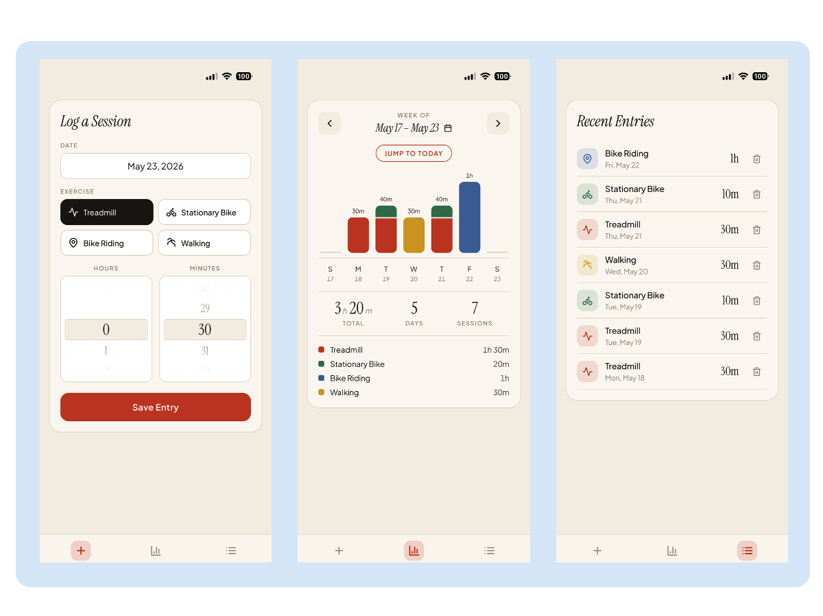 Aerobic Log iPhone app